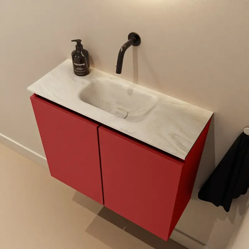 Nu Kopen Mondiaz Ture DLux toiletmeubel 60cm fire met wastafel ostra midden zonder kraangat