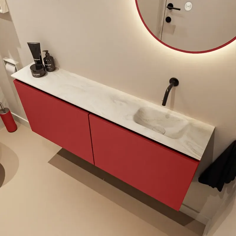 Snelle Levering Mondiaz Ture DLux toiletmeubel 120cm fire met wastafel ostra rechts zonder kraangat