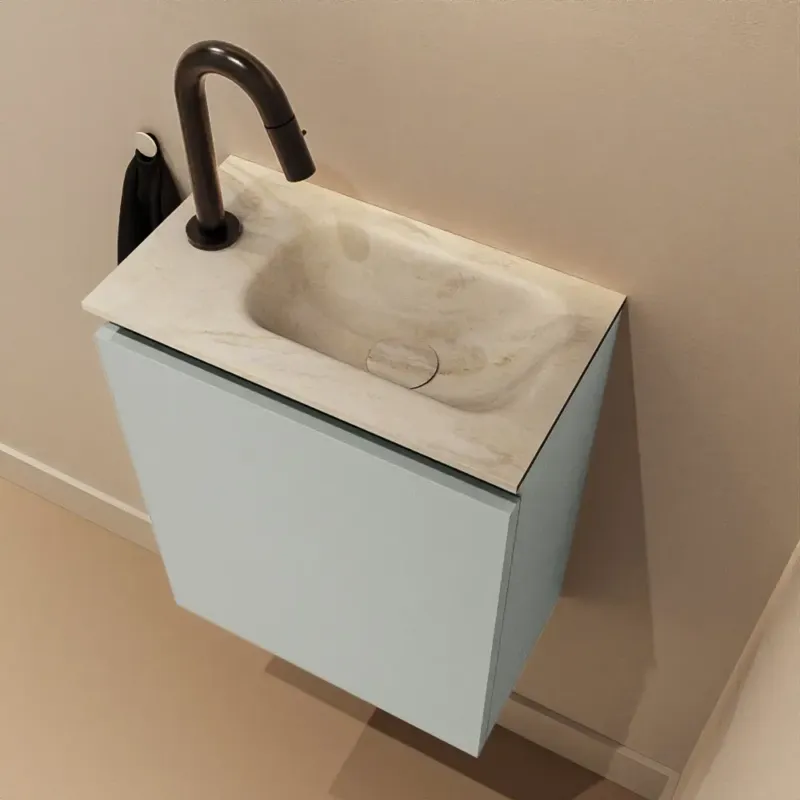 Seizoensaanbieding Mondiaz Ture DLux toiletmeubel 40cm greey met wastafel ostra rechts met kraangat
