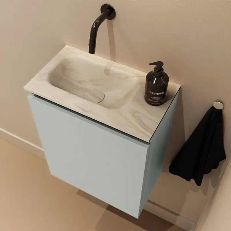 Rechtstreeks Van De Fabrikant Mondiaz Ture DLux toiletmeubel 40cm greey met wastafel ostra links zonder kraangat