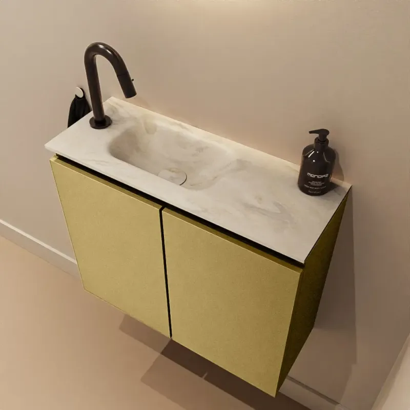Speciale Aanbieding Mondiaz Ture DLux toiletmeubel 60cm oro met wastafel ostra links met kraangat