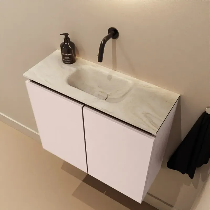Veilige Betaling Mondiaz Ture DLux toiletmeubel 60cm rosee met wastafel ostra midden zonder kraangat