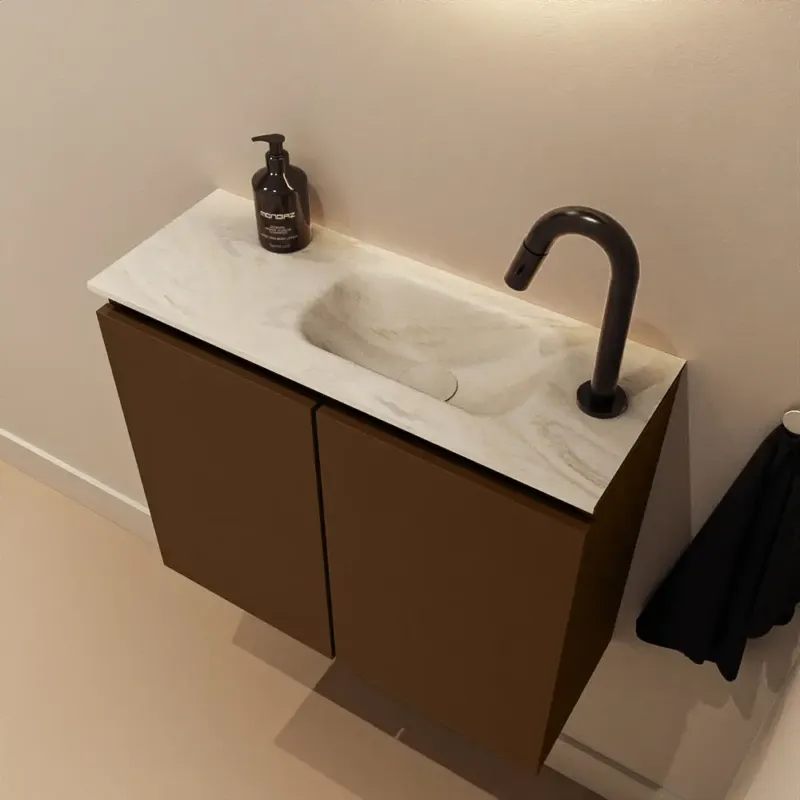 Beperkt Aanbod Mondiaz Ture DLux toiletmeubel 60cm rust met wastafel ostra rechts met kraangat