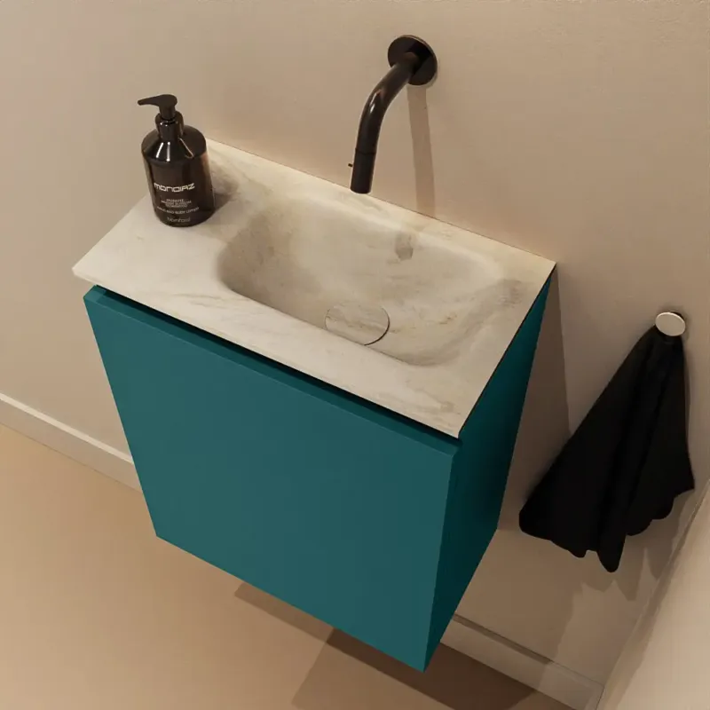 Actieprijs Mondiaz Ture DLux toiletmeubel 40cm smag met wastafel ostra rechts zonder kraangat