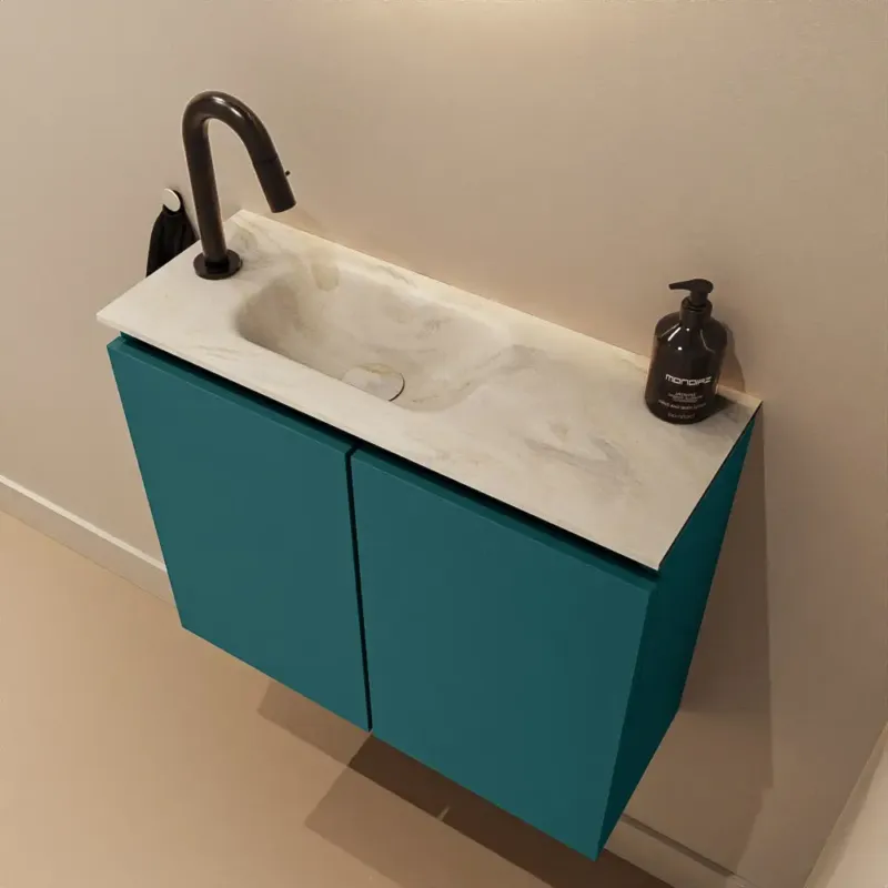 Populair Mondiaz Ture DLux toiletmeubel 60cm smag met wastafel ostra links met kraangat