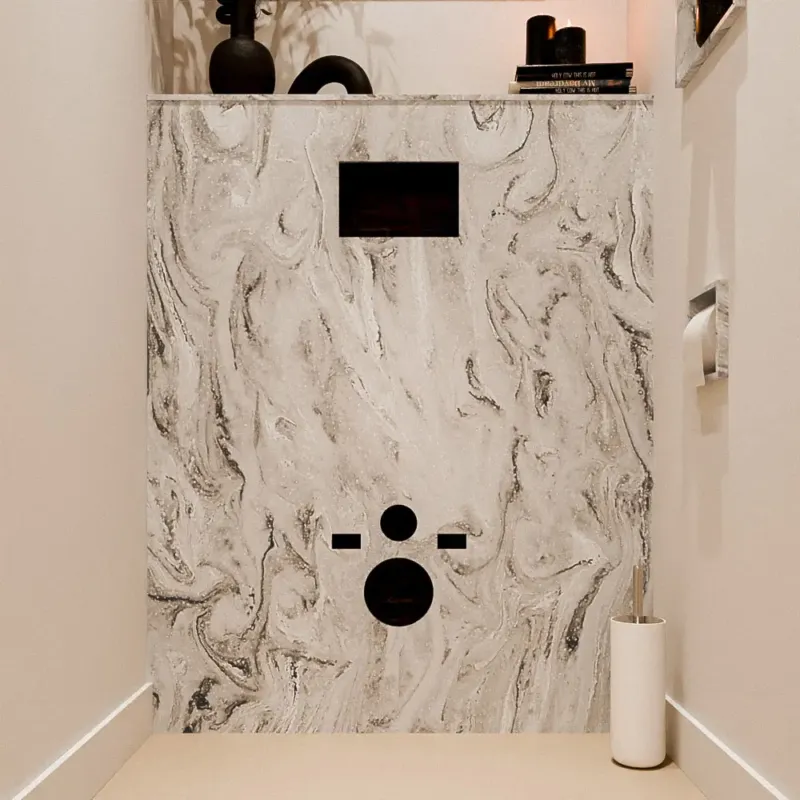 Superprijs Mondiaz Hope toiletplaat solid surface 100x125cm glace voorgeboord