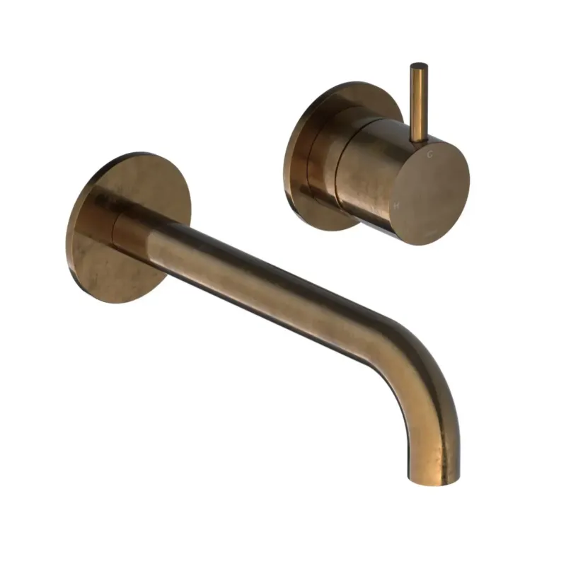 Direct Verzonden Hotbath Cobber 2-gats inbouw wastafelkraan 18cm verouderd messing