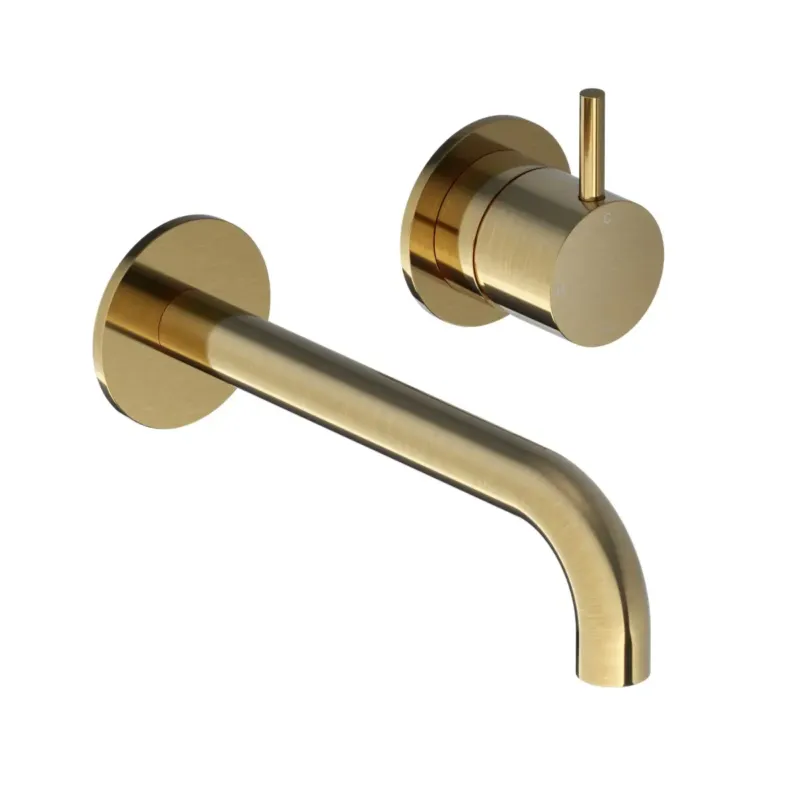 Seizoensaanbieding Hotbath Cobber 2-gats inbouw wastafelkraan 18cm geborsteld messing