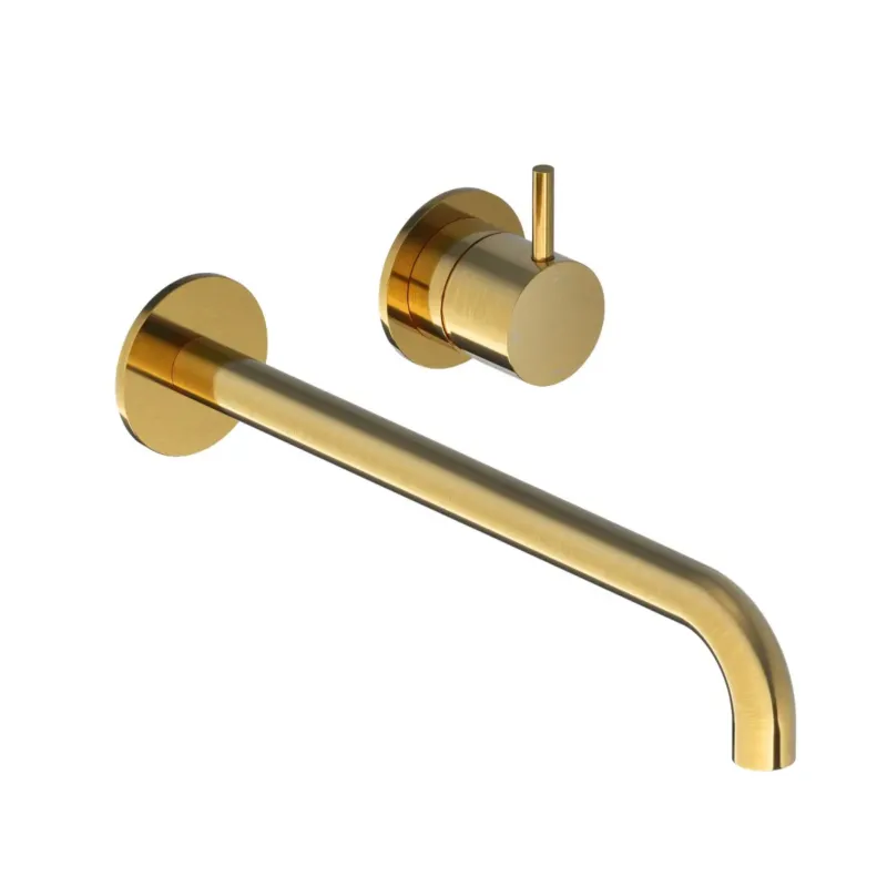 Hete Deal Hotbath Cobber 2-gats inbouw wastafelkraan 25cm geborsteld messing PVD