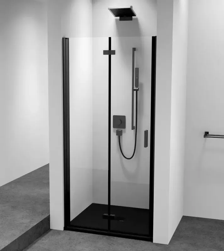 Aanbieding Polysan Zoom Line Black vouwdeur links voor nis 70x200cm zwart