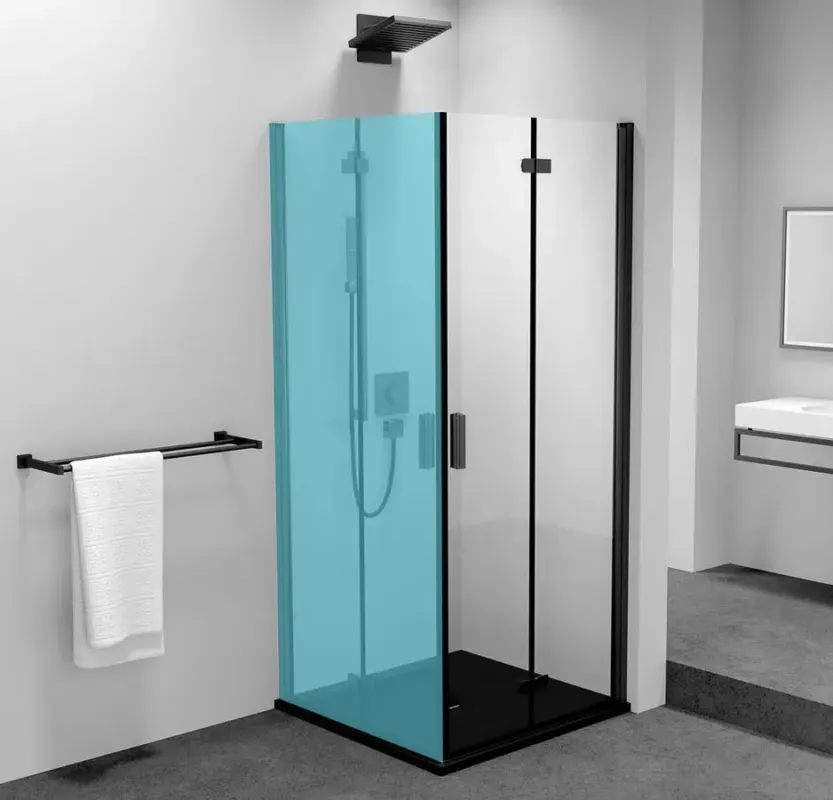 Polysan Zoom Line Black vouwdeur rechts 70x200cm zwart Op = Op