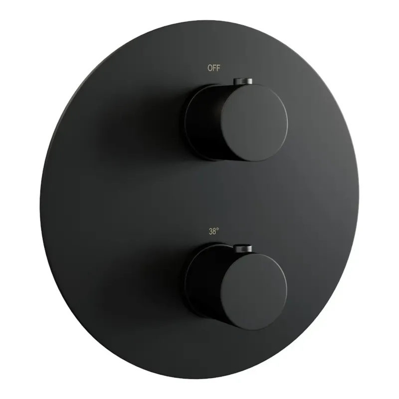 Brauer Black Edition 3-weg inbouwthermostaat rond zwart mat Voordeelprijs