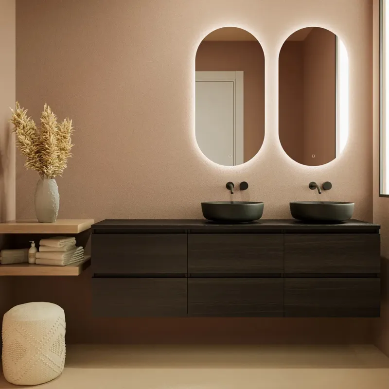 Bestseller Fontana Proma badkamermeubel 180cm zonder kommen kasteel bruin