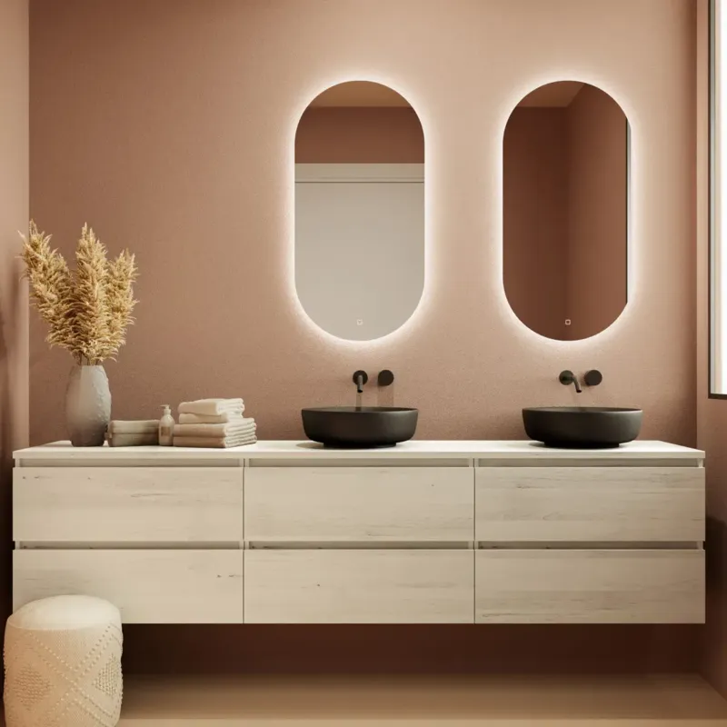 Premium Fontana Proma badkamermeubel 240cm zonder kommen beach eiken