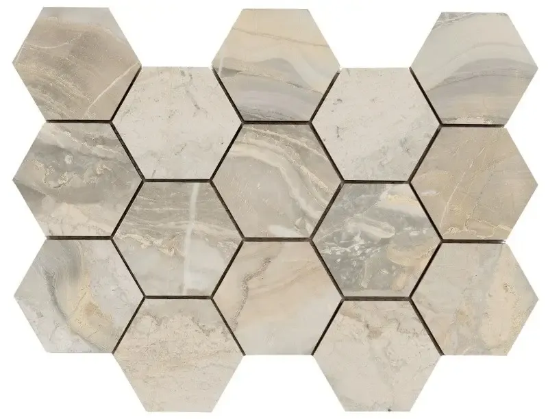 Aanbieding Jabo Luxury Beige hexagon mozaïek 33x23cm