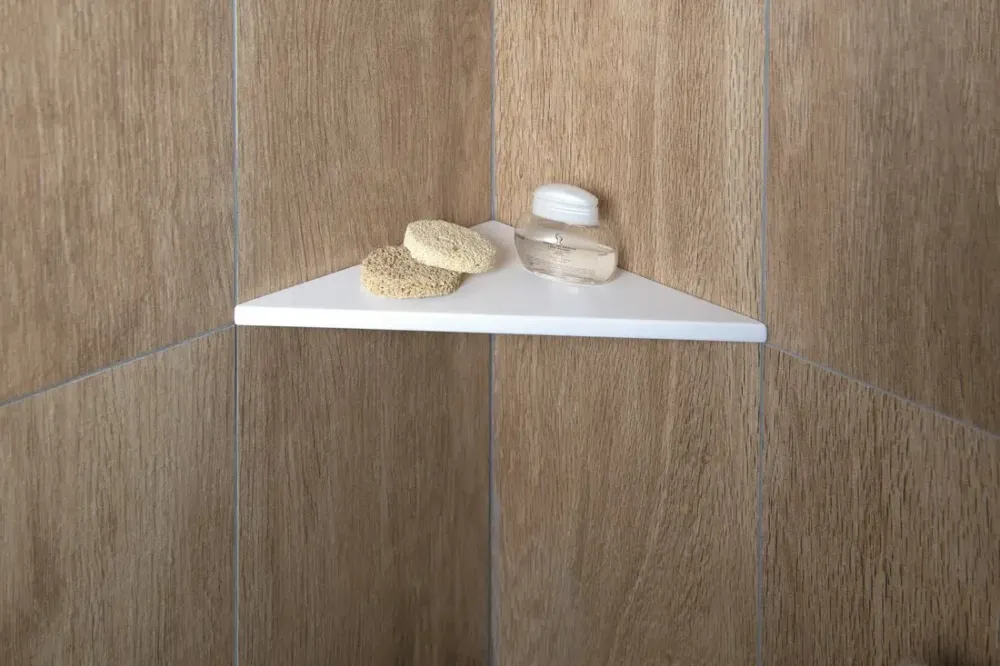 Sapho Abeline hoekplanchet 25x25cm solid surface wit mat Betrouwbaar