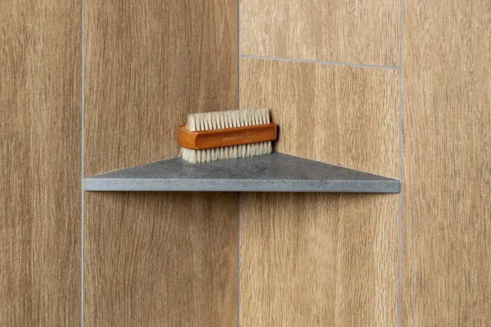 Fabrieksprijs Sapho Abeline hoekplanchet 25x25cm solid surface grijs beton