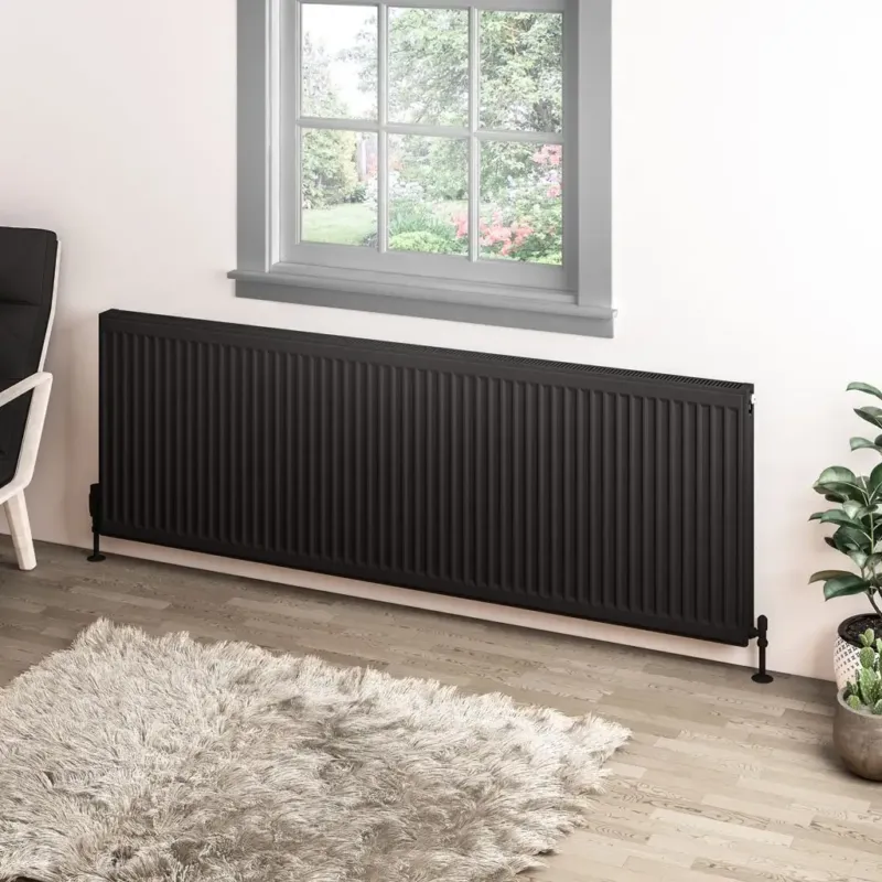 Eastbrook Type 11 paneelradiator 180x60cm 2105W zwart mat Betrouwbaar
