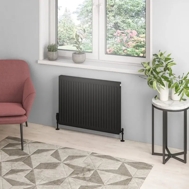Eastbrook Type 21 paneelradiator 80x60cm 1349W zwart mat Lage Prijs