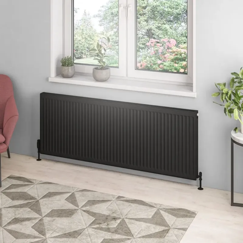 Eastbrook Type 21 paneelradiator 160x60cm 2697W zwart mat Lage Kosten