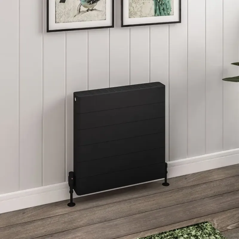 Premium Eastbrook Keynsham paneelradiator met streep 60x60cm 1183W zwart mat