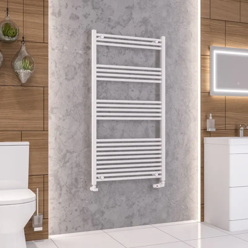 Eastbrook Wendover handdoekradiator 75x140cm 888W wit glans Direct Beschikbaar