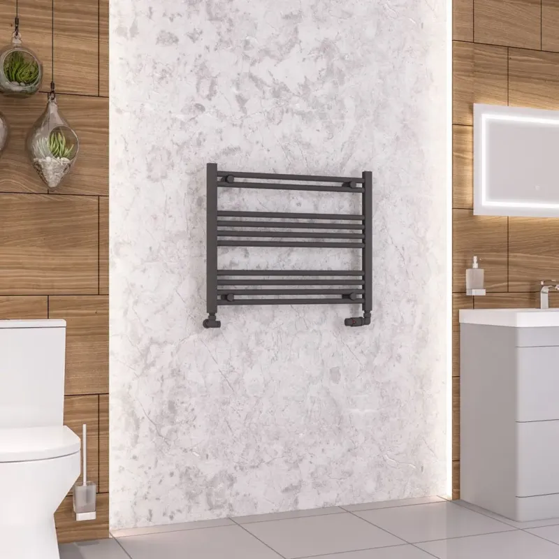Exclusieve Aanbieding Eastbrook Wendover handdoekradiator 75x60cm 397W antraciet mat