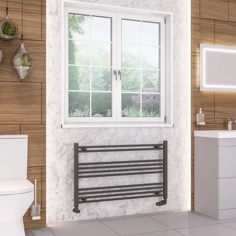 Eastbrook Wendover handdoekradiator 100x60cm 510W antraciet mat Hoge Kwaliteit