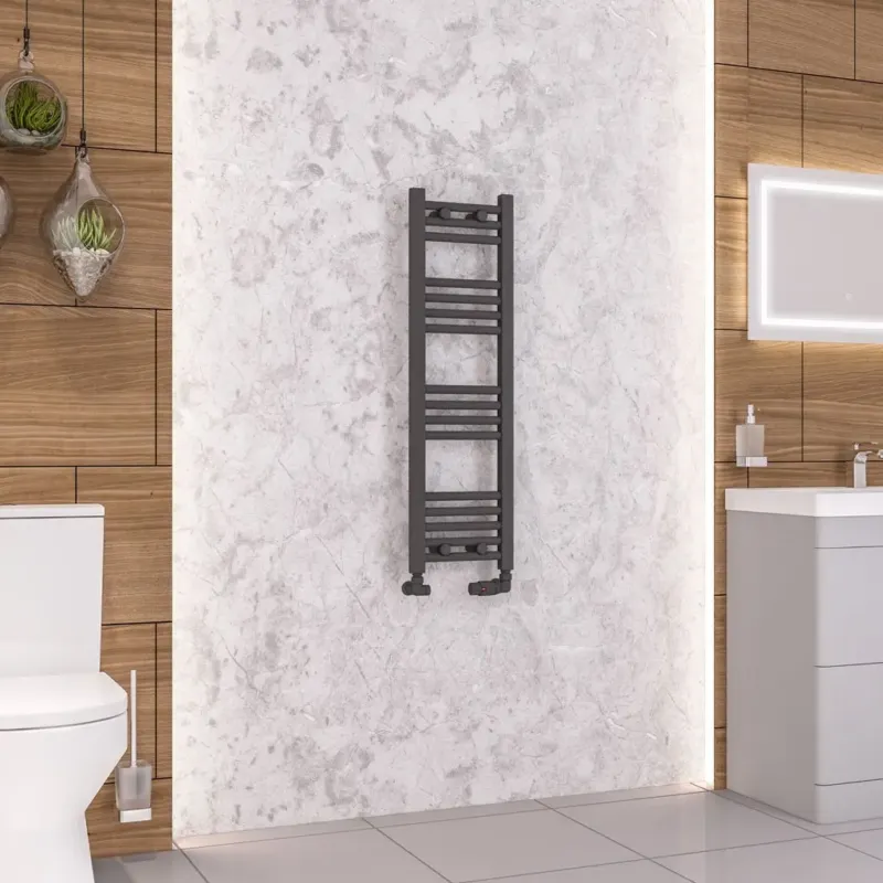 Eastbrook Wendover handdoekradiator 30x100cm 320W antraciet mat Beperkte Voorraad