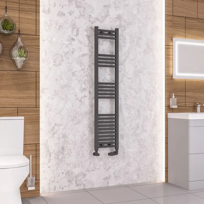 Eastbrook Wendover handdoekradiator 30x140cm 444W antraciet mat Finale Uitverkoop