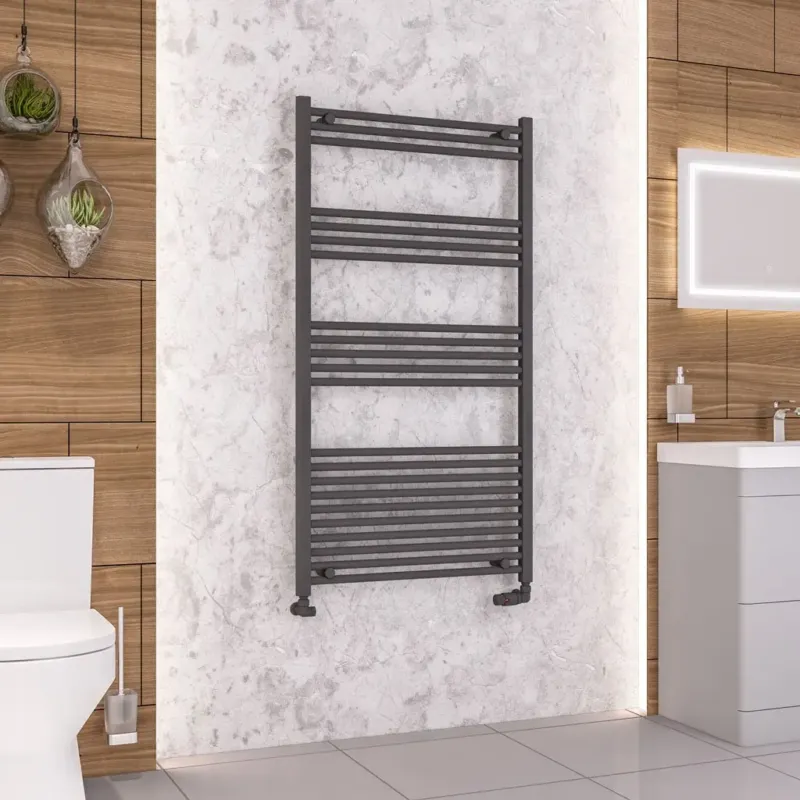 Eastbrook Wendover handdoekradiator 75x140cm 888W antraciet mat Voordeelprijs