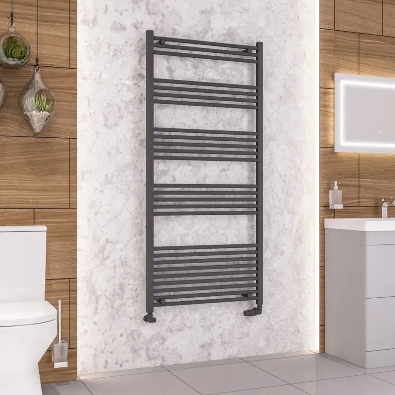 Lage Prijs Eastbrook Wendover handdoekradiator 75x160cm 1041W antraciet mat