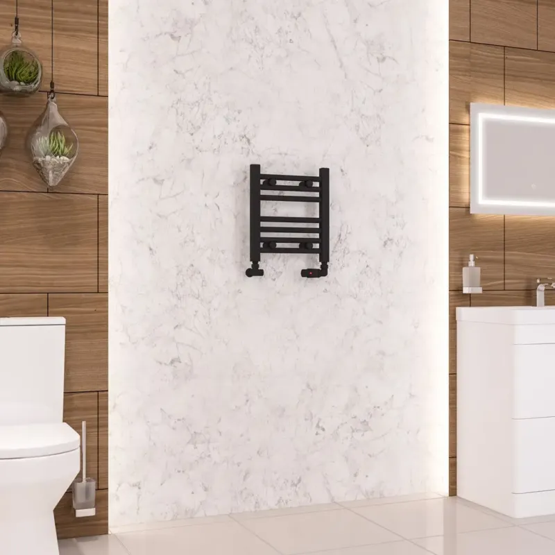 Beperkte Voorraad Eastbrook Wendover handdoekradiator 40x36cm 159W zwart mat