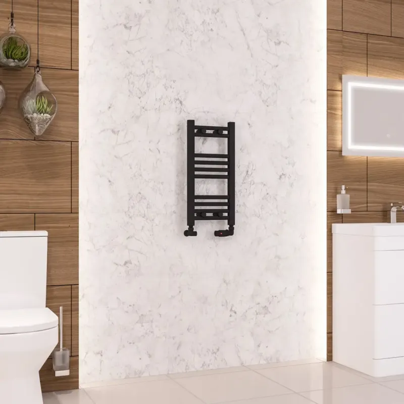 Eastbrook Wendover handdoekradiator 30x60cm 196W zwart mat Favoriet