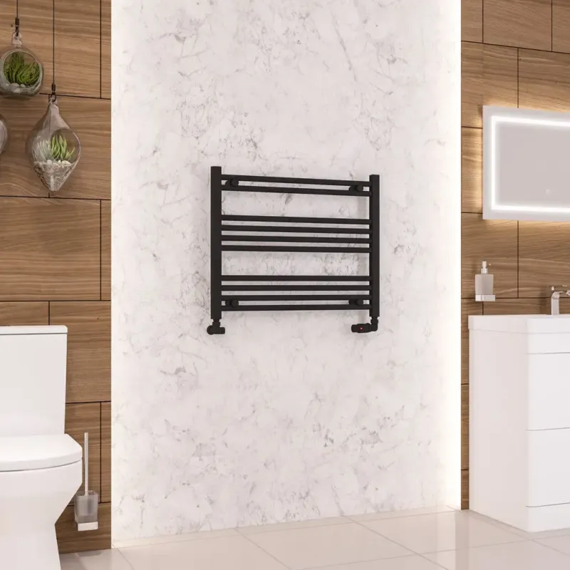 Eastbrook Wendover handdoekradiator 75x60cm 397W zwart mat Finale Uitverkoop