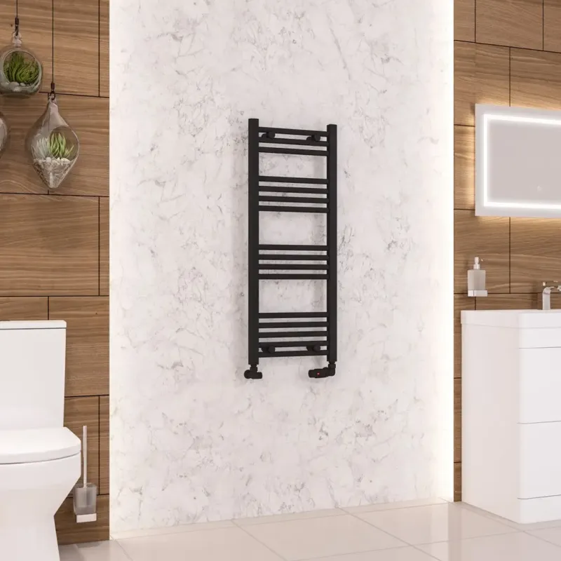 Korting Eastbrook Wendover handdoekradiator 40x100cm 392W zwart mat