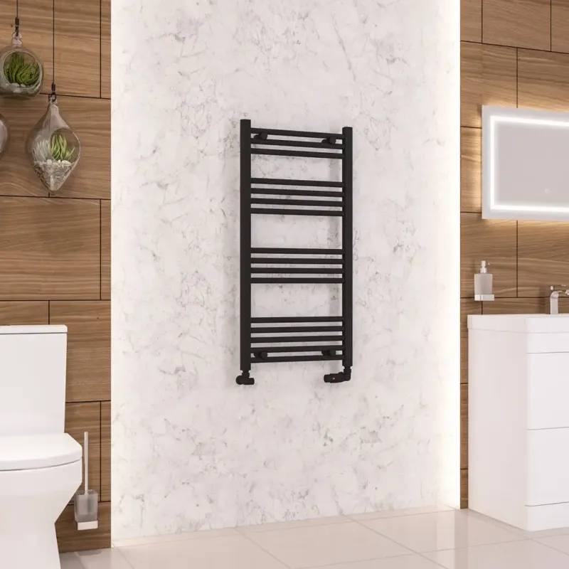 Eastbrook Wendover handdoekradiator 50x100cm 464W zwart mat Shop Nu