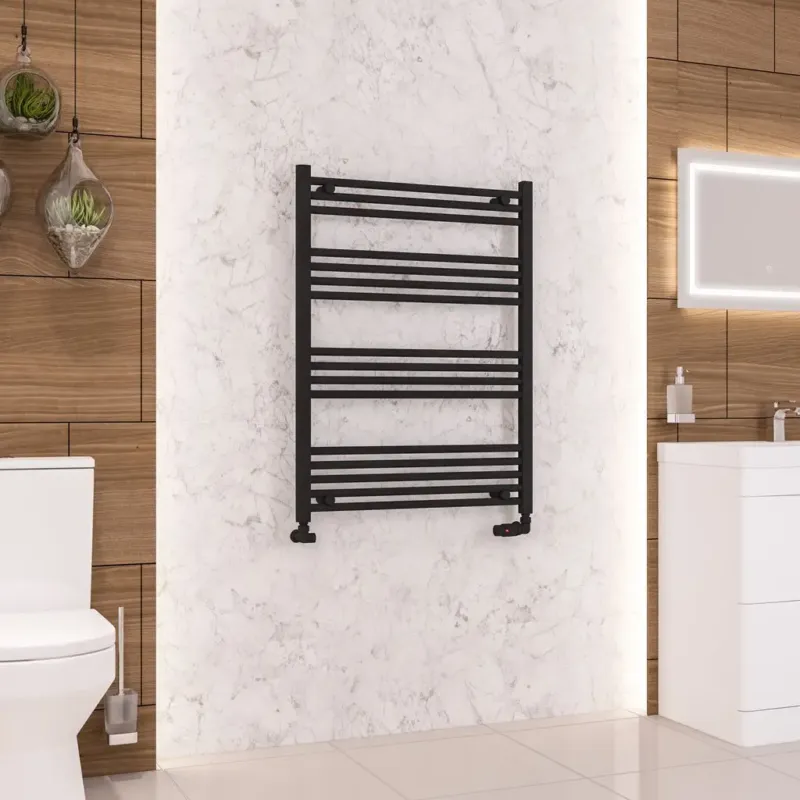 Koopje Eastbrook Wendover handdoekradiator 75x100cm 643W zwart mat