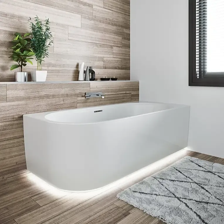 Favoriet Riho Desire half vrijstaand bad links 170x77cm wit mat met LED strip