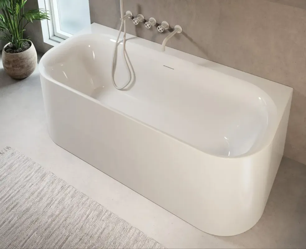 Actieprijs Riho Devotion half vrijstaand bad 180x80cm wit glans met Fall overloop
