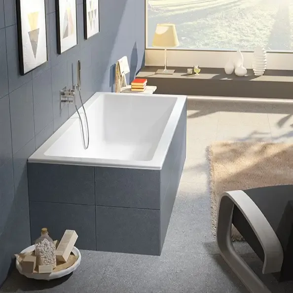 Actieprijs Riho Rethink Cubic inbouw ligbad 160x70cm wit mat met Fall overloop