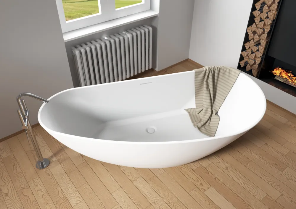 Snelle Levering Riho Granada vrijstaand bad solid surface 190x90cm links wit mat