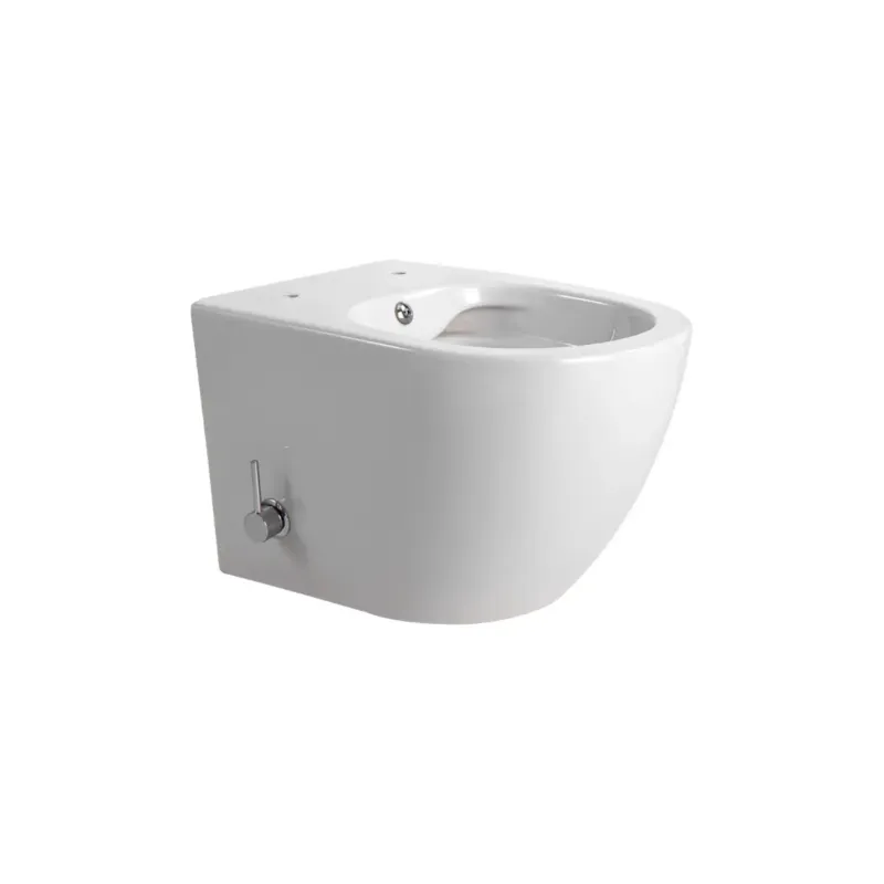 Uitverkoop Sanigoods Pieter randloos toiletpot met bidetsproeier wit glans