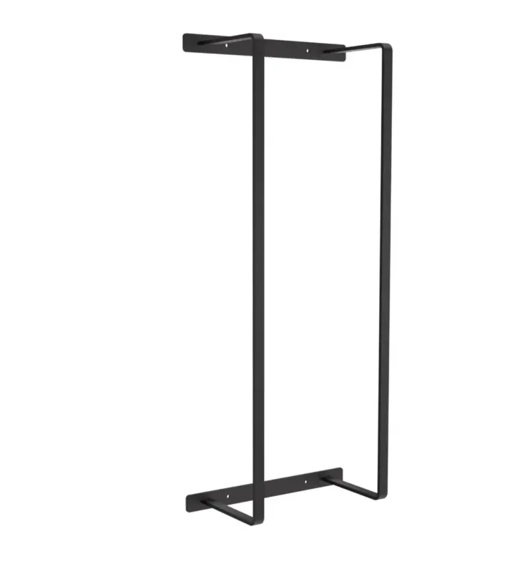 Sanigoods Basil verticale handdoekrek 28x67cm zwart mat Finale Uitverkoop