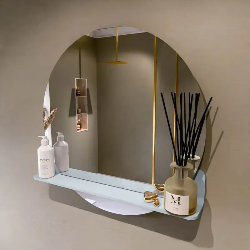 Tijdelijk Beschikbaar Mondiaz Spot spiegel rond Ø70cm met planchet clay