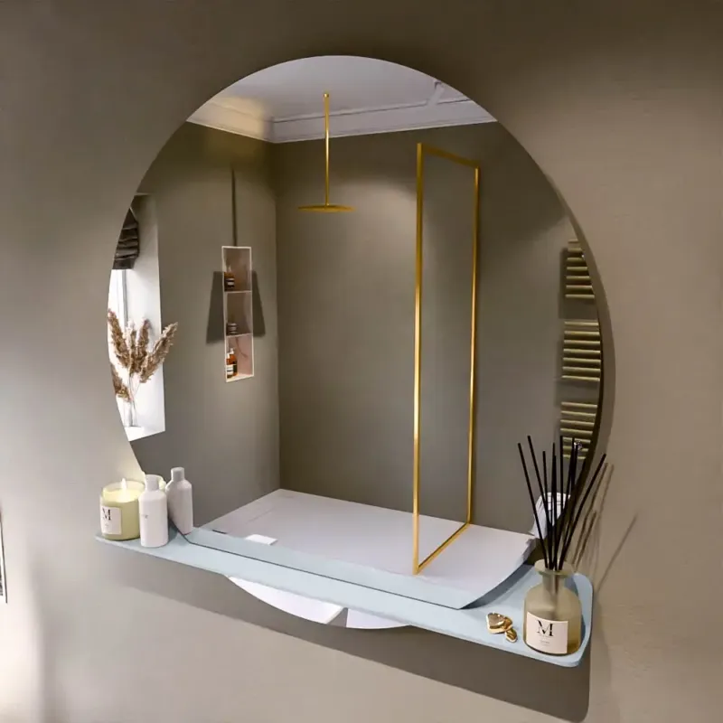 Beperkte Voorraad Mondiaz Spot spiegel rond Ø120cm met planchet clay