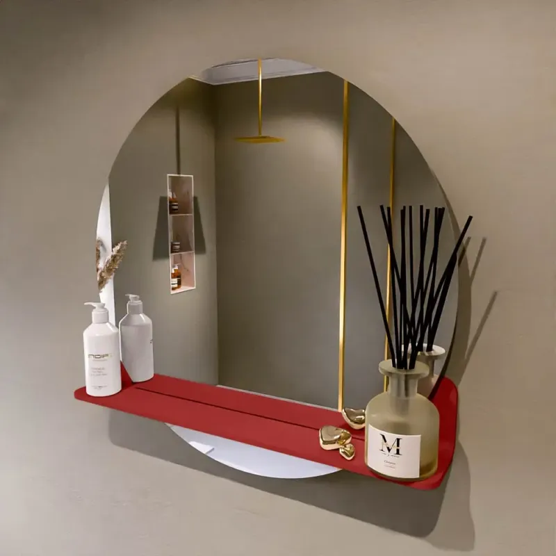 Must-Have Mondiaz Spot spiegel rond Ø70cm met planchet fire