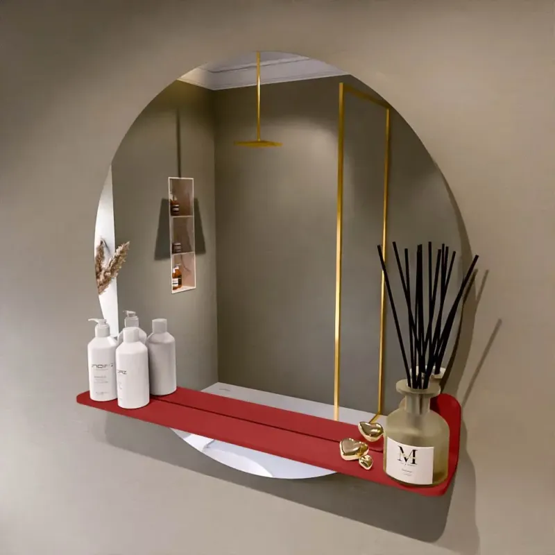 Voordeelprijs Mondiaz Spot spiegel rond Ø80cm met planchet fire