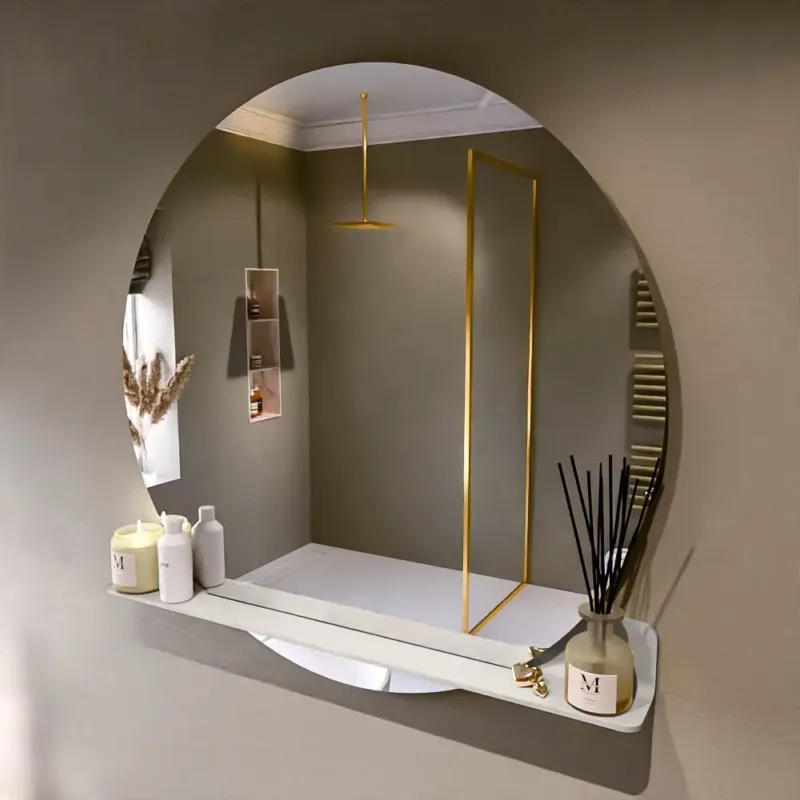 Shop Nu Mondiaz Spot spiegel rond Ø110cm met planchet linen