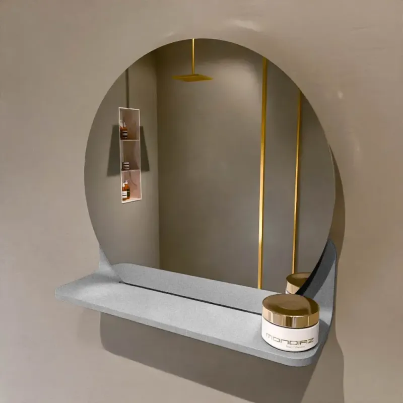 Nu Kopen Mondiaz Spot spiegel rond Ø40cm met planchet plata